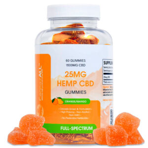 25mg Full-Spectrum Orange Mango CBD Gummies 60 Count